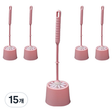 마켓감성 욕실 원형 변기브러쉬, 핑크, 15개