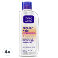 클린앤클리어 미셀라 클렌징 워터, 100ml, 4개