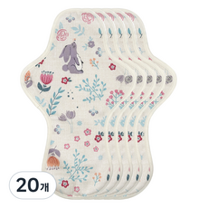 eechae 花卉蝶翼型棉質衛生棉 White Koi, 20個, 1入, 大型