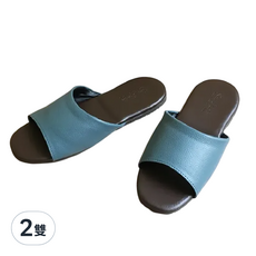TAIWAN SLIPPER 台灣犀利趴 純色 皮質室內拖鞋, 英倫藍, 2雙
