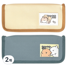 조선문방구 순덕이크루 스퀘어 필통 2종, BEIGE, MINT, 2개