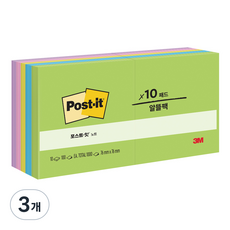 포스트잇 노트 플로랄 판타지 654-10AU, 혼합색상, 3개, 1000개입