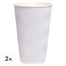 해피팩 삼신상사 한결 웨이브 아이스 3중 종이컵 화이트 470ml, 2개, 100개입