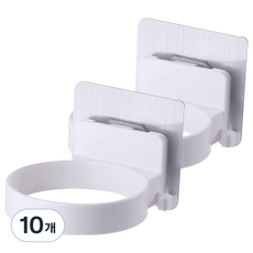 모바이브 무타공 튼튼한 드라이기 걸이 8.9 x 5 cm, 화이트, 10개