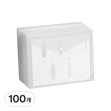 델리 똑딱이 봉투파일, 투명, 100개