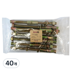 Inno工具 混凝土套裝壁虎 1/2 200mm 原色 1098, 40個