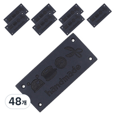 동대문단추왕 인조가죽 핸드메이드라벨 48*22mm, 네이비, 48개