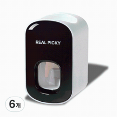 리얼피키 치약 디스펜서, 블랙, 6개