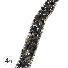 Misoroun 珠寶水鑽裝飾貼紙 2cm, 黑色線條, 4個