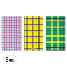 아이씨엘디자인 다꾸 메모지 체크 3종 세트, 핑크블루, 옐로우, 그린, 3세트