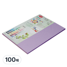 종이문화 양면색상지 뉴씨플레인 No 28 연보라색, 100매