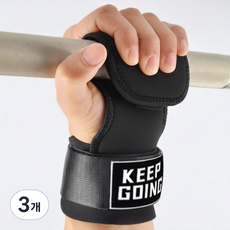 리빙팡 헬스 철봉 데드리프트 가죽 손목 보호대, 블랙, 3개