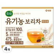 순작 유기농 보리차 한잔용, 1.5g, 40개입, 4개