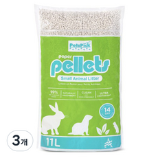 펫츠픽 소형동물 햄스터 Paper Pellets 베딩, 3개, 11L