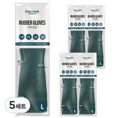 글라스락 셰프토프 고무장갑 양손세트, 딥그린, 대(L), 5세트