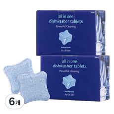 아브카 올인원 식기세척기 세제 베이킹소다 타블렛 30개입, 240g, 6개