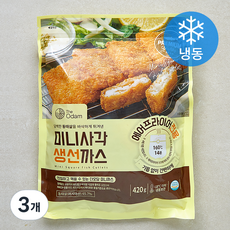 더오담 미니 사각 생선까스 (냉동), 420g, 3개