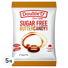 DoubleD 슈가프리 버터 캔디, 70g, 5개