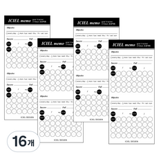 아이씨엘 심플 루틴 메모지 해빗트래커, 혼합색상, 16개, 46매
