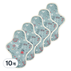 eechae 花朵一體成型棉質衛生棉 Blue Koi, 中型, 10個, 1入