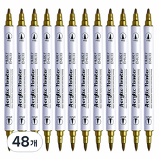 Touchfeel雙頭壓克力高光麥克筆, 48個, 金色