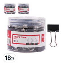 델리 메탈 더블클립 5호 E8565A 블랙, 19mm, 40개입, 18개