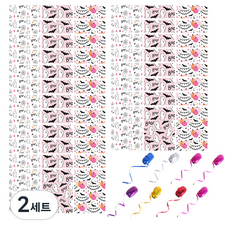 인디케이 할로윈 사탕페이퍼 3종 x 32p + 컬링리본 8p 세트, 랜덤발송(리본), 2세트