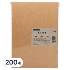 PaperAngel 많이 두꺼운 크라프트 종이 440g A4, 200개