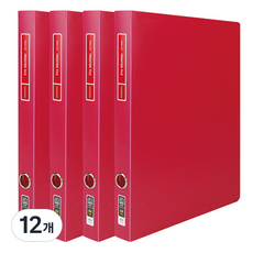 마이다스 D링 프론티어 바인더 파일 프리미엄 불투명 2cm 3공 A4, 적색, 12개