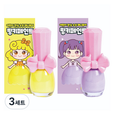 아임핑키 핑키페인트 어린이 매니큐어 9ml x 2종 세트, 상큼레몬, 크림라벤더, 3세트