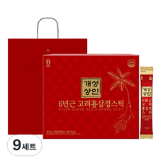 개성상인 6년근 고려홍삼정 스틱 + 쇼핑백, 300ml, 9세트