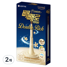 빼빼로 더블리치 솔티바닐라, 2개, 40g
