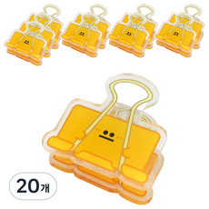 머니풀 귀여운 표정 클립 집게 오렌지, 20개, 노랑