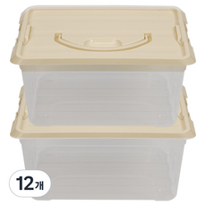 올유리빙 직사각 리빙박스, 베이지, 12개