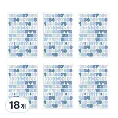 플레플레 숫자 스티커, 새벽 바다, 18개