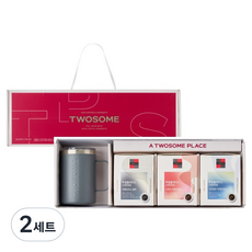 A TWOSOME PLACE 基本禮盒組, 2套, 即溶黑咖啡 30入 + 香甜口味 30入 + 低咖啡因 30入 + 不鏽鋼馬克杯 灰色