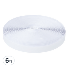 코멧 홈 접착식 찍찍이 테이프 까칠이 화이트 25mm x 18m, 6개