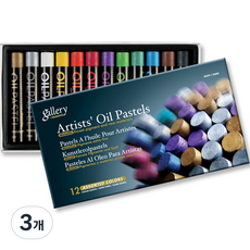 MUNGYO 金屬油性紙盒粉彩 MOP-12MN, 3個, 12色