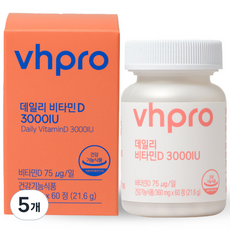 비타민하우스 데일리 비타민D 3000IU 21.6g, 60정, 5개