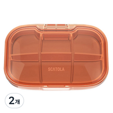 透明攜帶式藥丸維他命營養品藥丸盒藥盒 6格 紅色, 2個