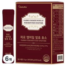 헬로바이오 파로 엠머밀 발효 효소 30p, 90g, 6개