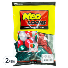 Neo LOONS Neotex 聖誕節綜合氣球 3款 x 50入組, 珍珠紅寶石紅+珍珠銀+珍珠祖母綠, 2套