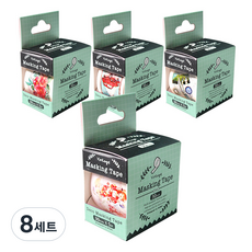 2Youngdesign 裝飾和紙膠帶 隨機出貨 30mm x 5m + 包裝盒, 薄荷綠, 8套