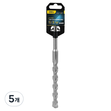 델리 툴즈 SDS Plus 텅스텐 스틸 다용도 해머 드릴 지름 16mm x 210mm 실버 EDH-Y16210, 5개