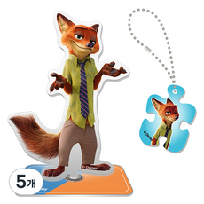 퍼즐라이프 디즈니 주토피아 닉 아크릴 스탠드 앤 퍼즐키링 DAS309, 5개