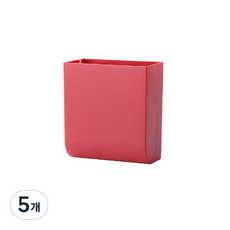 壁掛式收納盒, 紅色, 5個
