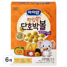 아이얌 일동후디스 한입쏙 단호박볼, 단호박맛, 60g, 6개