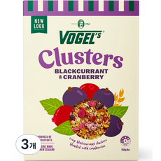 보겔스 블랙커런트 & 크랜베리 그래놀라 시리얼, 450g, 3개