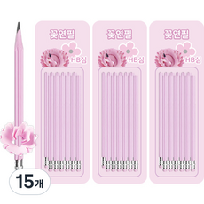 플라워 모양 그립감 좋은 연필 HB, 핑크, 180개