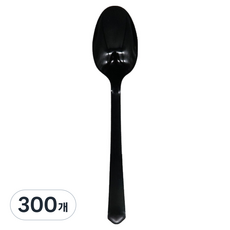 생활엔 국내산 데일리핏 일회용 숟가락 블랙 17cm, 300개, 1개입